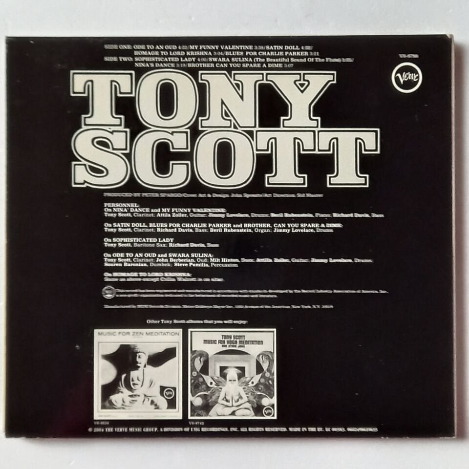 TONY SCOTT – TONY SCOTT (1968)  - CD DIGIPAK REMASTERED 2004 REISSUE 2.EL