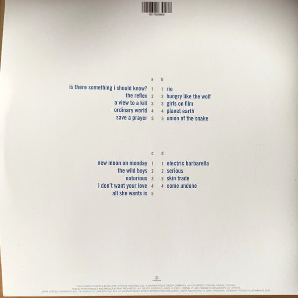 DURAN DURAN - GREATEST HITS (1998) - 2xLP COMPILATION 2025 EDITION SIFIR PLAK