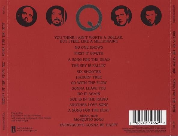 QUEENS OF THE STONE AGE – SONGS FOR THE DEAF (2002) - CD REISSUE JEWEL CASE AMBALAJINDA SIFIR