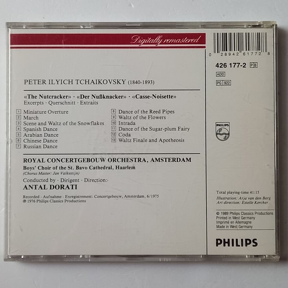 TCHAIKOVSKY: THE NUTCRACKER SUITE - ROYAL CONCERTGEBOUW ORCHESTRA / ANTAL DORATI (1976)  - CD 1989 REISSUE 2.EL