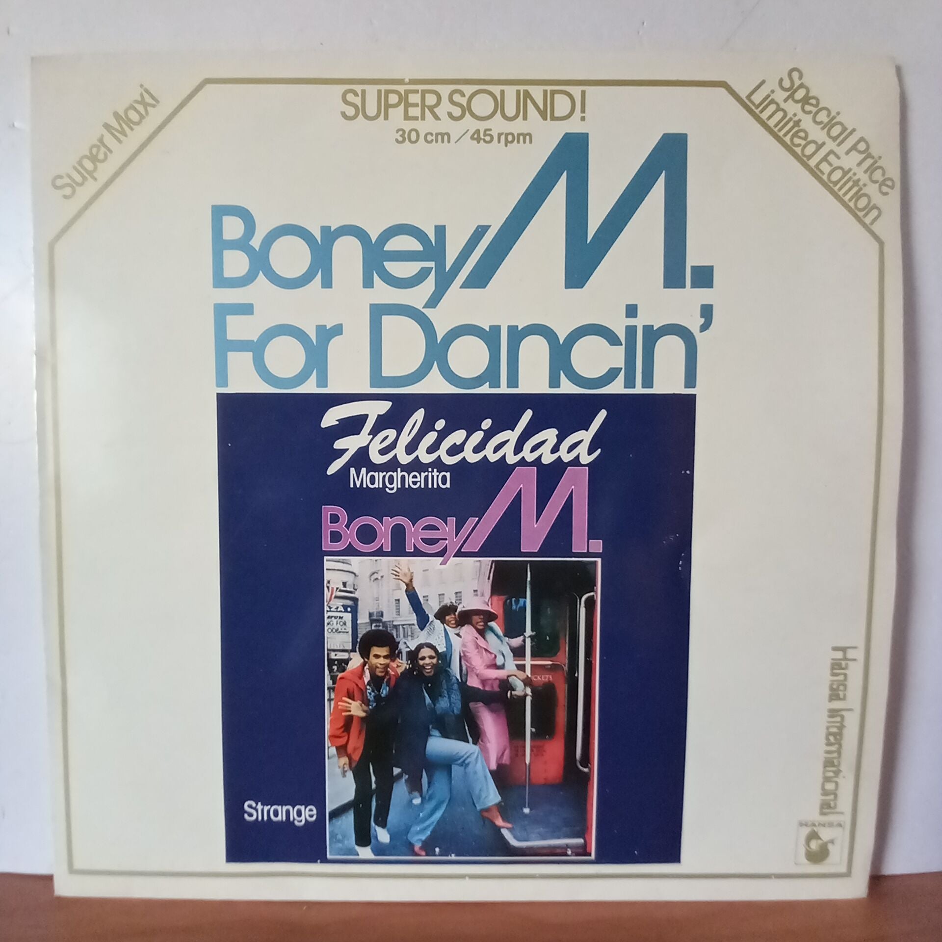 BONEY M. – FOR DANCIN' (1980) - 12'' MAXI SINGLE YERLİ BASKI 2.EL PLAK