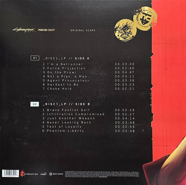 CYBERPUNK 2077 PHANTOM LIBERTY - VIDEO GAME SOUNDTRACK / MUSIC BY P.T. ADAMCZYK , JACEK PACIORKOWSKI (2024) - LP SIFIR PLAK