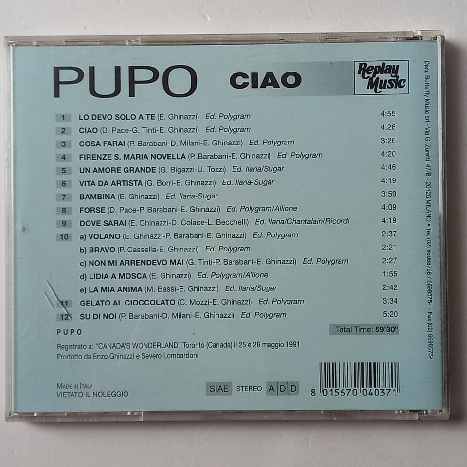 PUPO – CIAO (1992)  - CD 2.EL