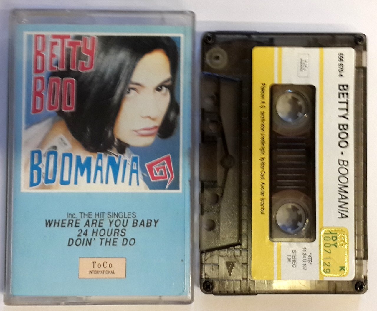 BETTY BOO BOOMANIA  CASSETTE 1991 PAPER LABEL MADE IN TURKEY ''USED''