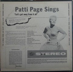 PATTI PAGE - SINGS LET'S GET AWAY FROM IT ALL (1955) - PLAK 2.EL