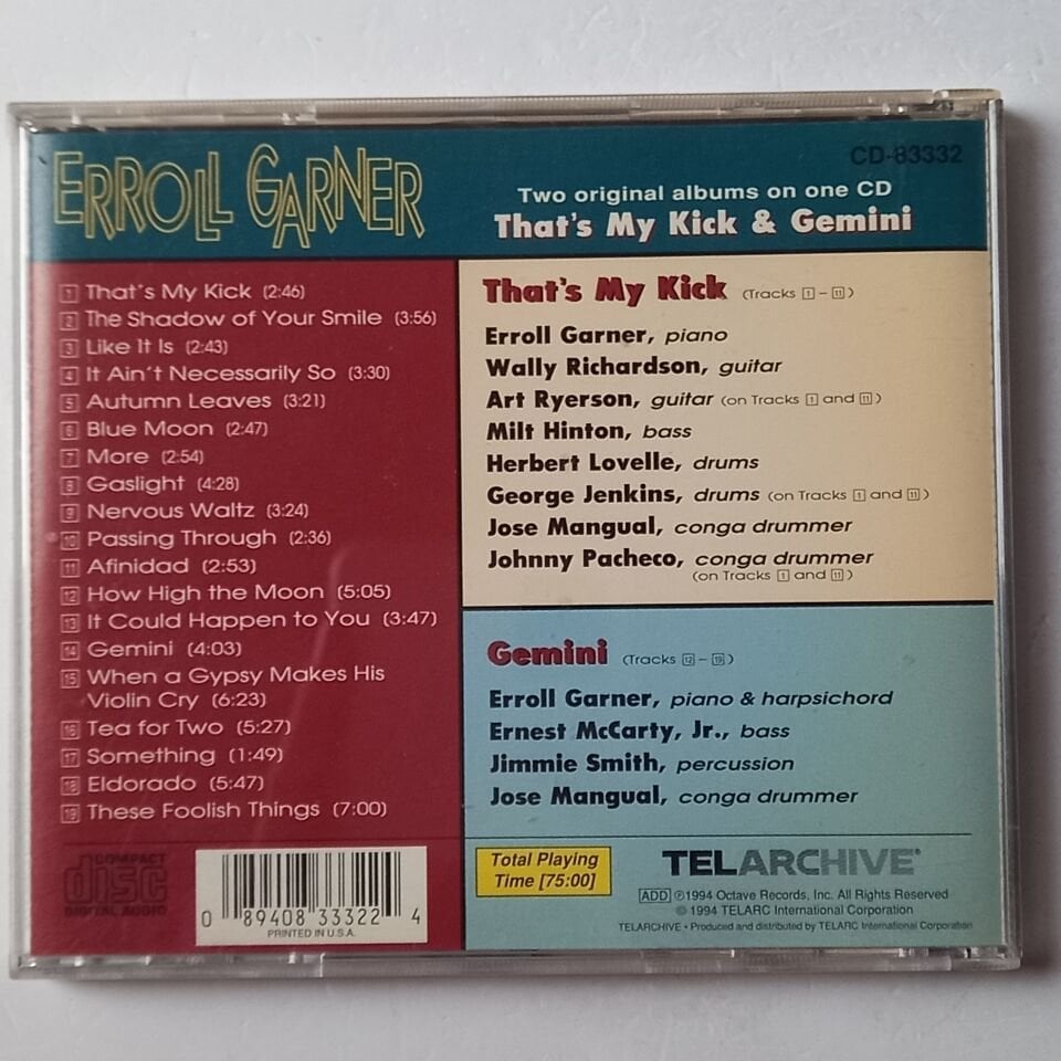 ERROLL GARNER – THAT'S MY KICK & GEMINI (1994)  - CD 2.EL