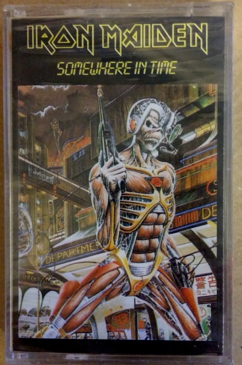 IRON MAIDEN SOMEHERE IN TIME TRANSPARENT CASSETTE MADE IN TURKEY SILVER BANDEROLE ''NEW''