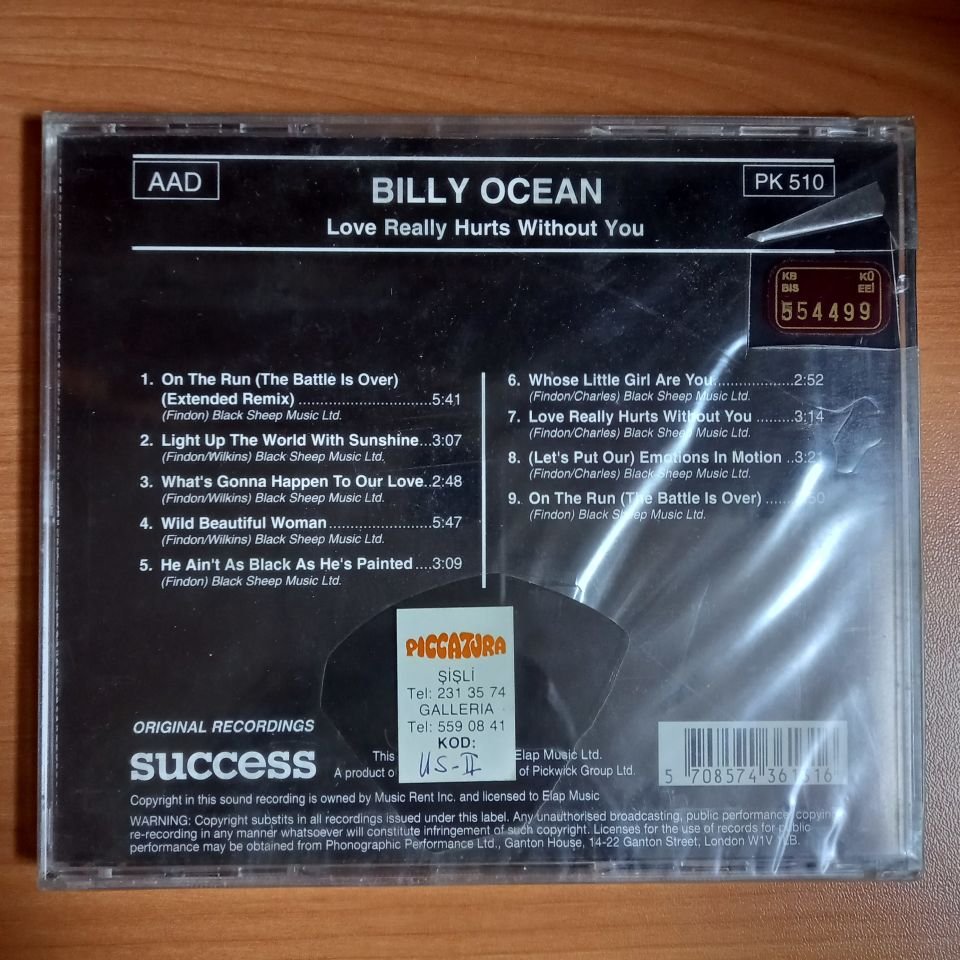 BILLY OCEAN – LOVE REALLY HURTS WITHOUT YOU - CD SIFIR