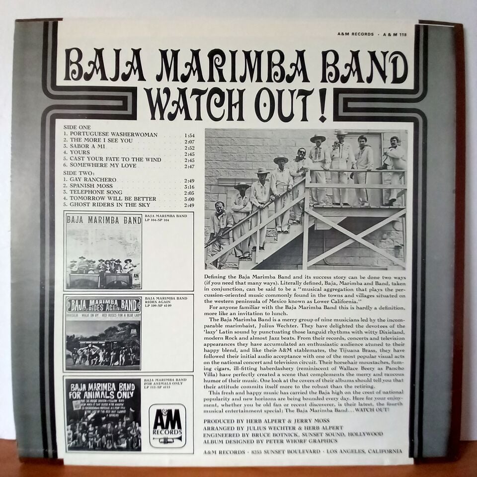 BAJA MARIMBA BAND – WATCH OUT! (1966) - LP 2.EL PLAK