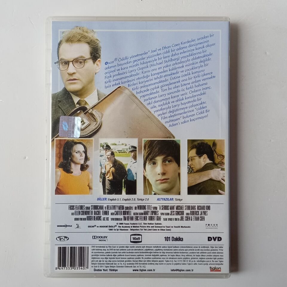 CİDDİ BİR ADAM - A SERIOUS MAN - JOEL COHEN & ETHAN COHEN - DVD 2.EL