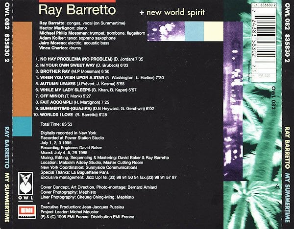 RAY BARRETTO & NEW WORLD SPIRIT – MY SUMMERTIME (1995) - CD AMBALAJINDA SIFIR
