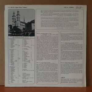 JOHANN SEBASTIAN BACH - ORGAN WORKS VOLUME 1 / LIONEL ROGG (1969) - LP 2.EL PLAK