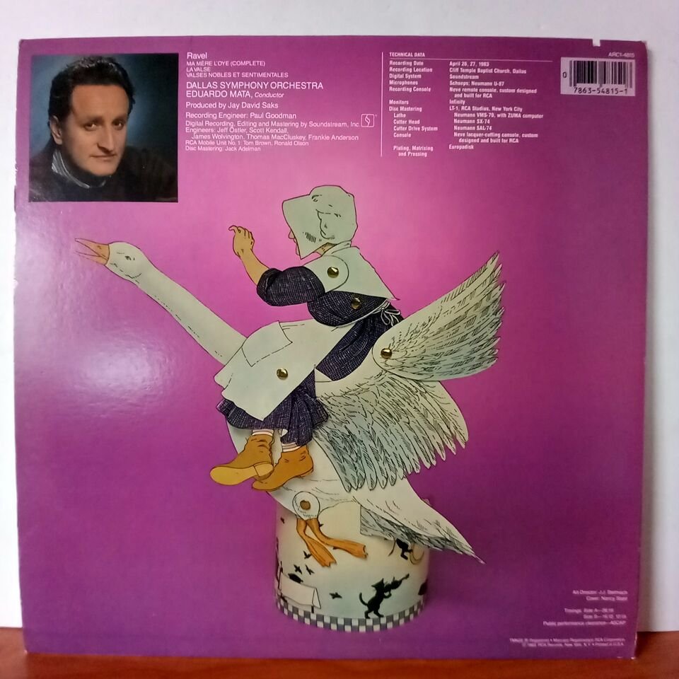 RAVEL: MA MERE L\'OYE (COMPLETE) / LA VALSE / VALSES NOBLES ET SENTIMENTALES/  DALLAS SYMPHONY ORCHESTRA, EDUARDO MATA (1983) - LP 2.EL PLAK