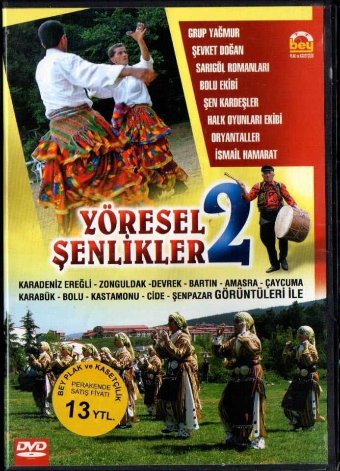 YÖRESEL ŞENLİKLER 2 - GRUP YAĞMUR, ŞEVKET DOĞAN, SARIGÜL ROMANLARI, BOLU EKİBİ, ŞEN KARDEŞLER,.. - DVD 2.EL