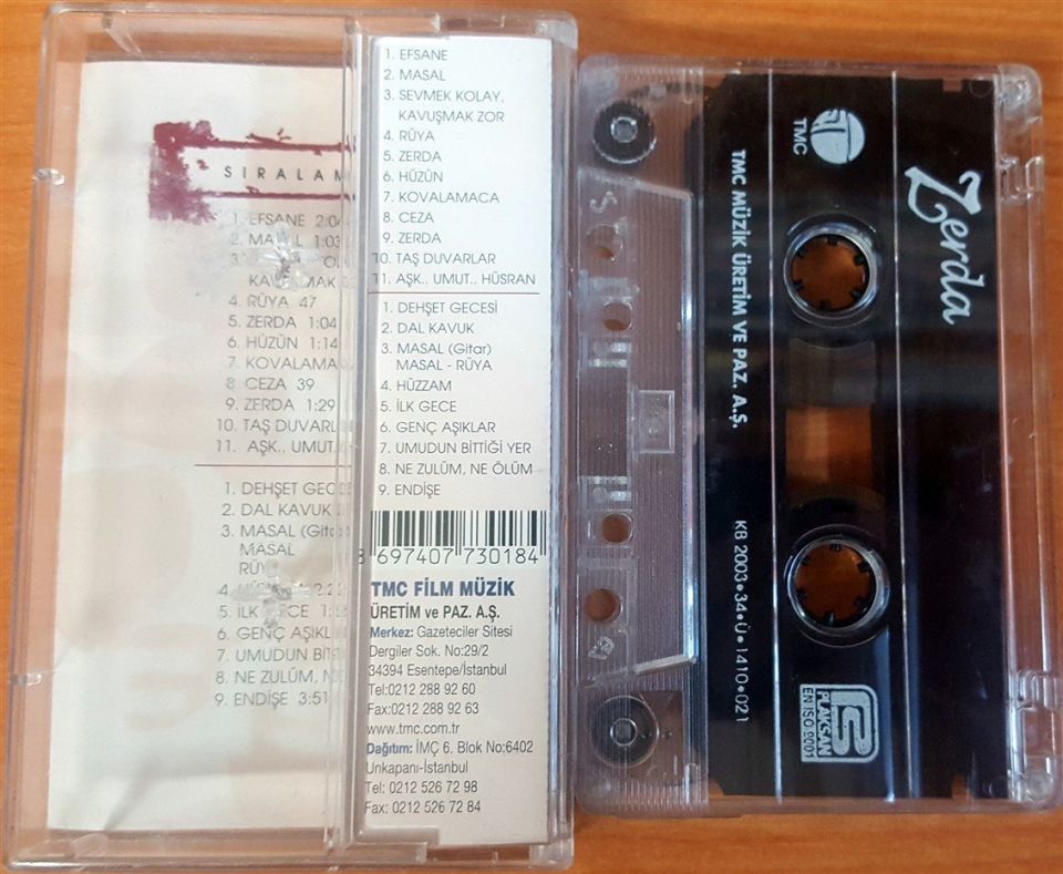 ZERDA - DİZİ MÜZİKLERİ / KIRAÇ KASET 2.EL