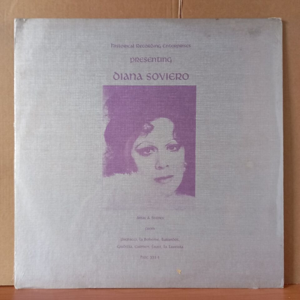 PRESENTING DIANA SOVIERO / ARIAS & SCENES FROM PAGLIACCI, LA BOHEME, TURANDOT, GIUDITTA, CARMEN, FAUST, LA TRAVIATA - LP DÖNEM BASKISI SIFIR PLAK