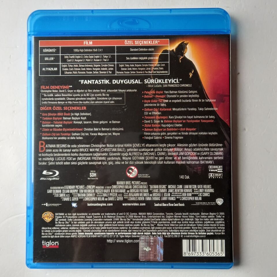 BATMAN BEGINS / BATMAN BAŞLIYOR - CHRISTIAN BALE, CHRISTOPHER NOLAN  - BLU-RAY 2.EL