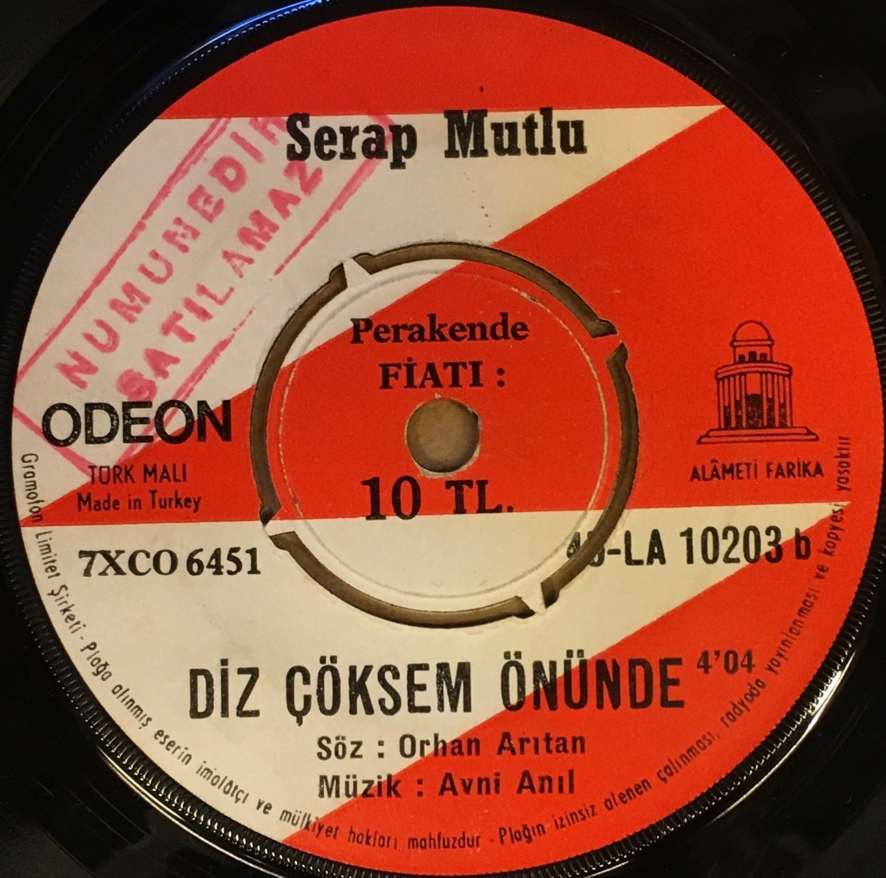 SERAP MUTLU - SENİ GÖRDÜKÇE / DİZ ÇÖKSEM ÖNÜNDE 7'' 45 DEVİR