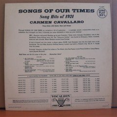 1921 SONGS OF OUR TIMES FOR DANCING...FOR LISTENING CARMEN CAVALLARO - LP 2.EL PLAK