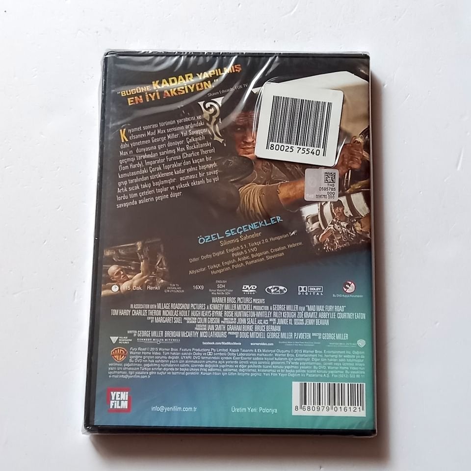 MAD MAX FURY ROAD - TOM HARDY, CHARLIZE THERON - YÖN.: GEORGE MILLER - DVD AMBALAJINDA SIFIR