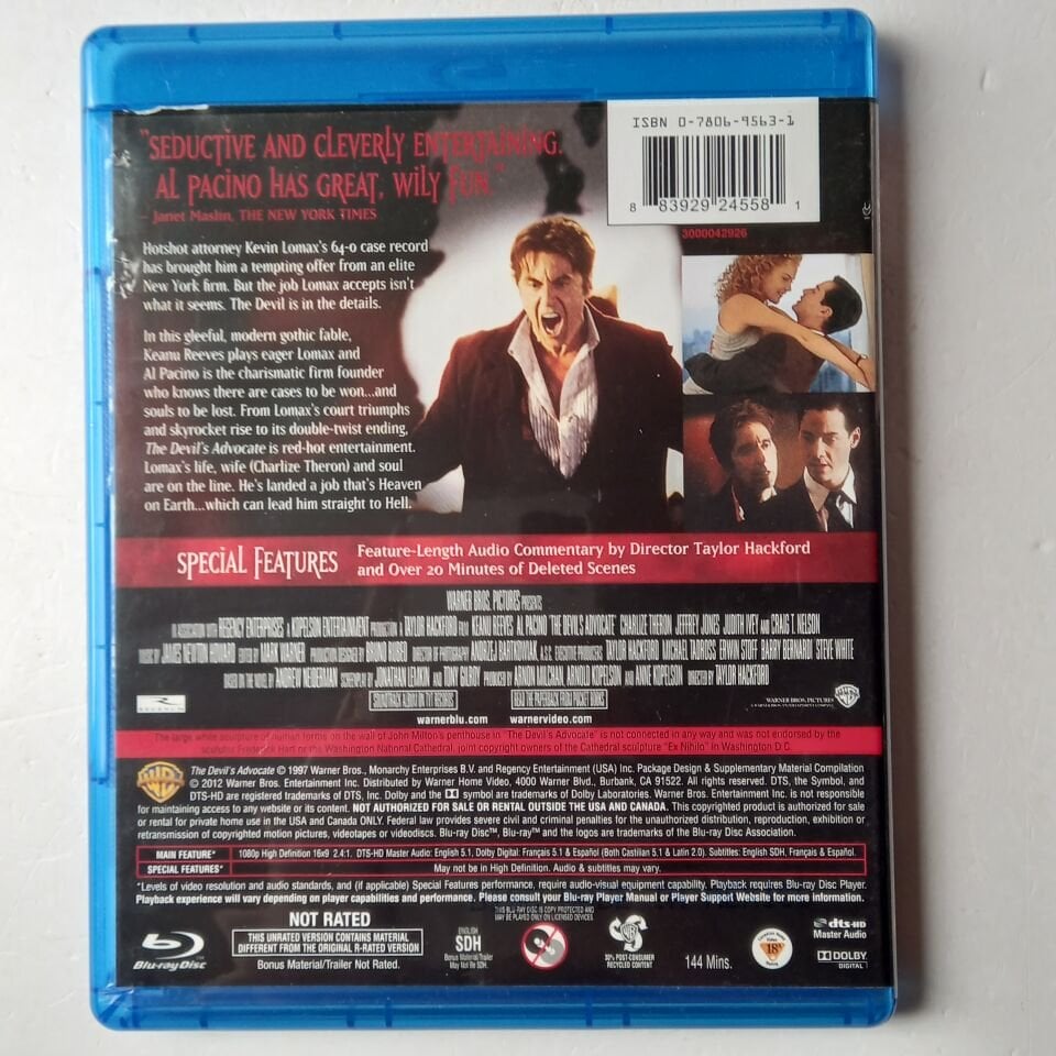 DEVIL\'S ADVOCATE - KEANU REEVES, AL PACINO - BLU-RAY 2.EL