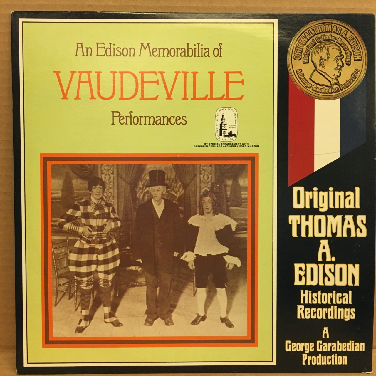 AN EDISON MEMORABILIA OF VAUDEVILLE PERFORMANCES - LP 2.EL PLAK