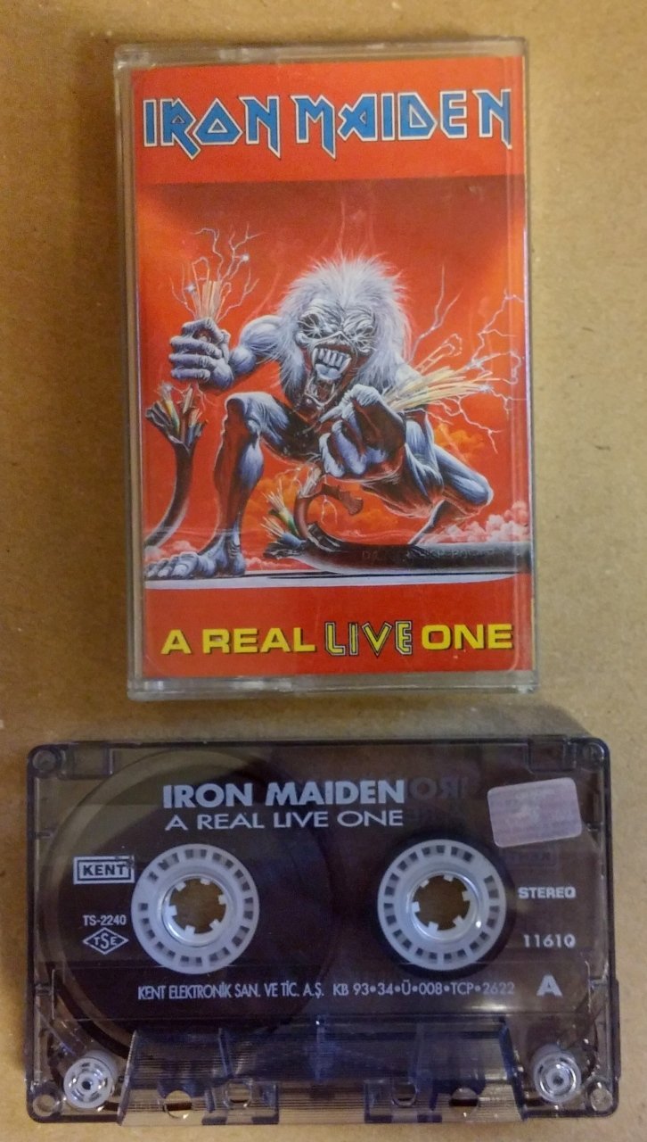 IRON MAIDEN A REAL LIVE ONE CASSETTE MADE IN TURKEY SILVER BANDEROLE ''USED''