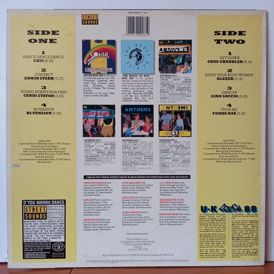 ANTHEMS VOLUME 6 / CHIC, EDWIN STARR, CANDI STATION, HI-TENSION (1988) - LP  2.EL PLAK
