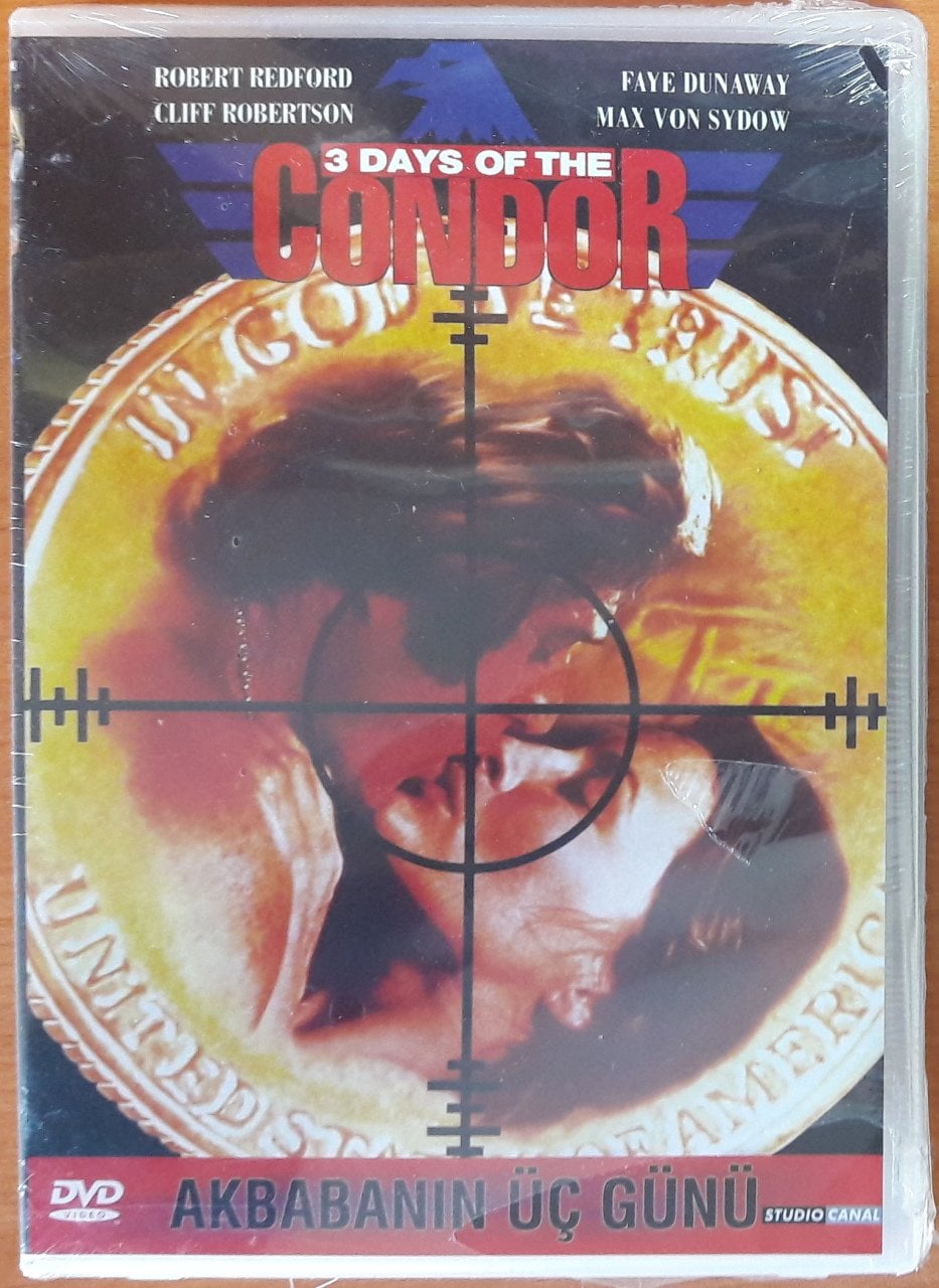 AKBABANIN 3 GÜNÜ - 3 DAYS OF THE CONDOR - ROBERT REDFORD - FAYE DUNAWAY - MAX VON SYDOW - SYDNEY POLLACK - DVD SIFIR