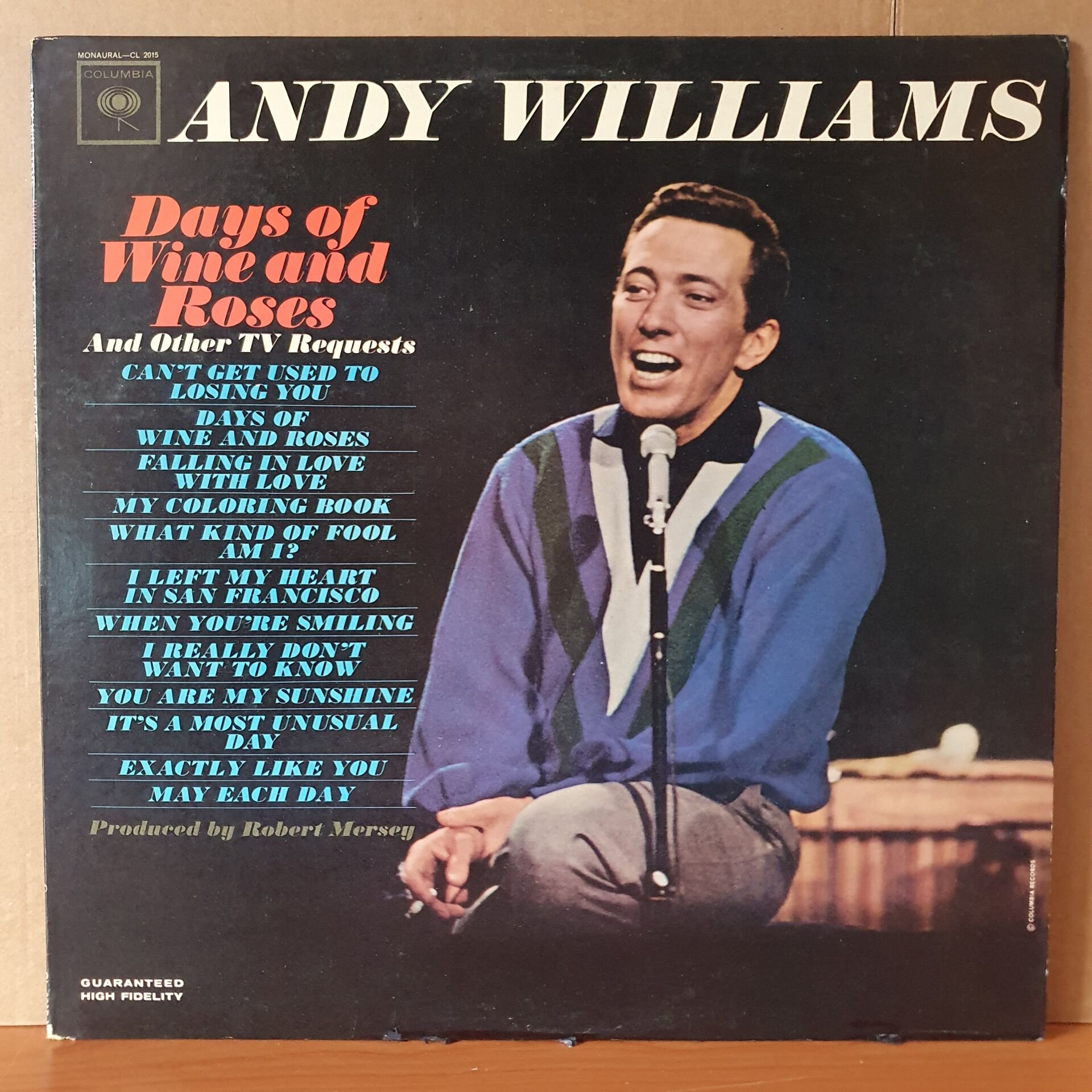 ANDY WILLIAMS - DAYS OF WINE AND ROSES (1963) - LP 2.EL PLAK