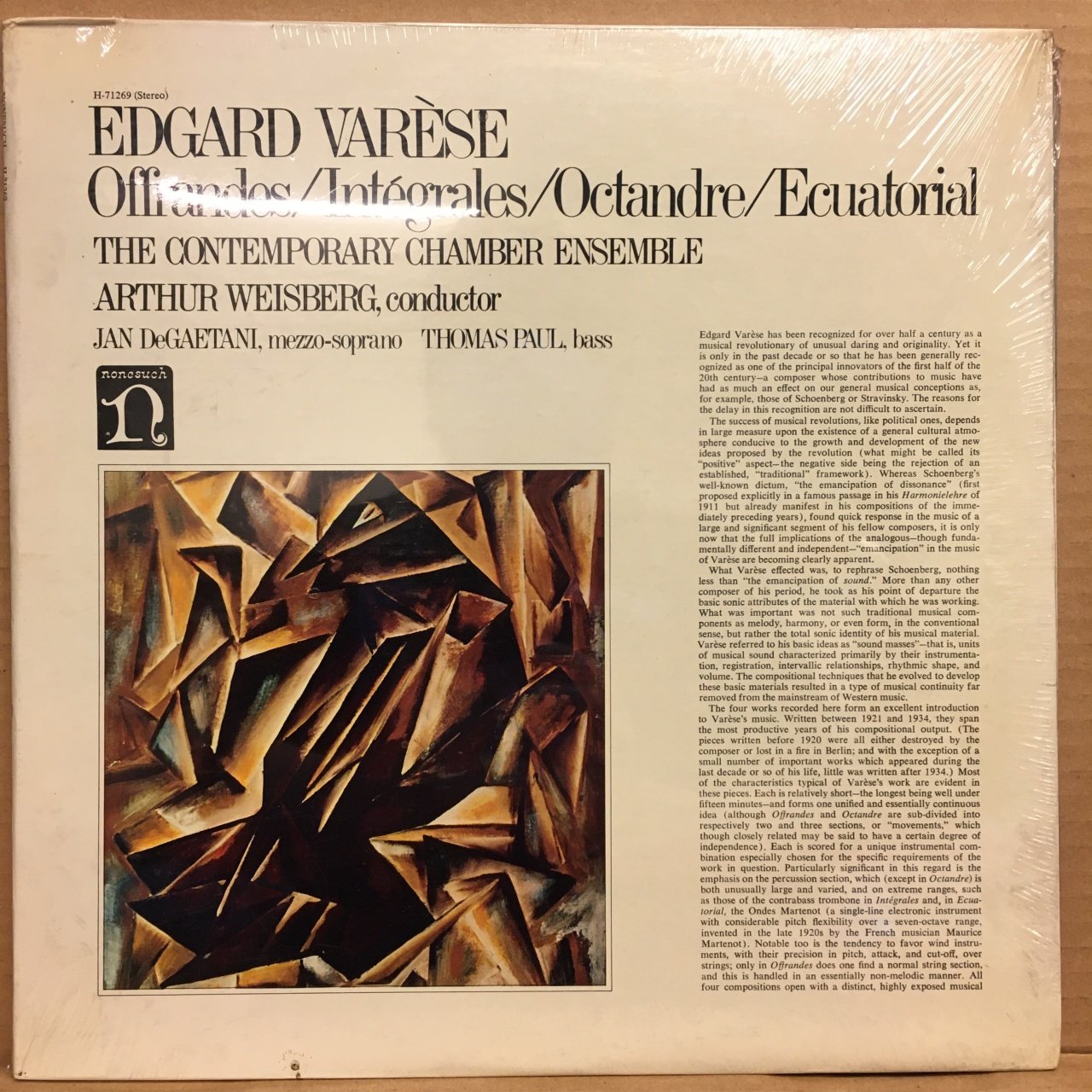 EDGARD VARESE - OFFRANDES/INTEGRALES/OCTANDRE/ECUATORIAL 1972 SIFIR PLAK