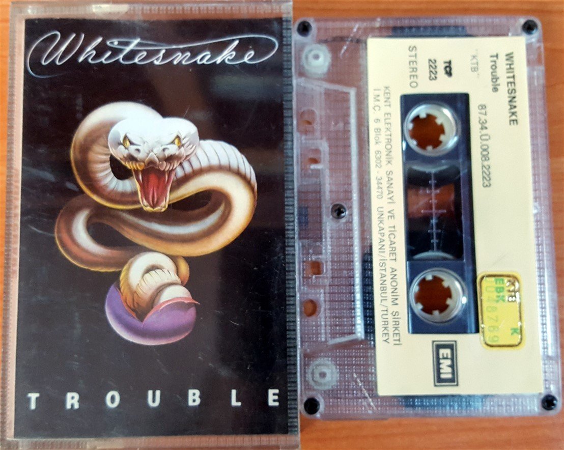 WHITESNAKE - TROUBLE (1987) KENT CASSETTE MADE IN TURKEY ''USED'' PAPER LABEL