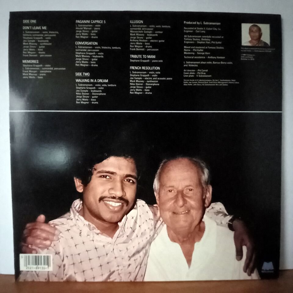 L. SUBRAMANIAM / STEPHANE GRAPPELLI – CONVERSATIONS (1984) - LP 2.EL PLAK