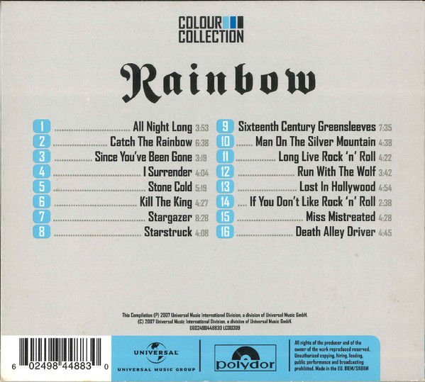 RAINBOW - COLOUR COLLECTION SERIES / BEST OF (2007) - CD DIGIPACK SIFIR