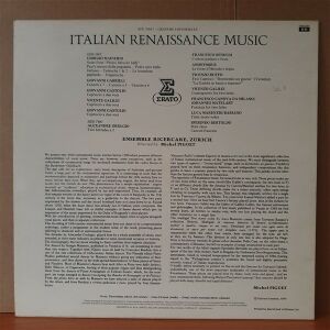 ITALIAN RENAISSANCE MUSIC / ENSEMBLE RICERCARE, ZURICH / MICHEL PIGUET (1974) - LP 2.EL PLAK