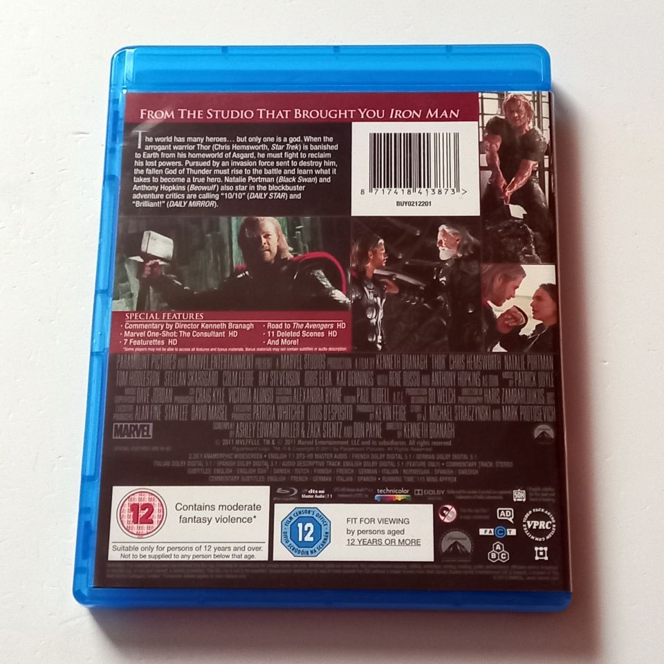 THOR - CHRIS HEMSWORTH, NATALIE PORTMAN, TOM HIDDLESTON - YÖN.:KENNETH BRANAGH - BLU-RAY  2.EL TÜRKÇE ALTYAZI YOKTUR