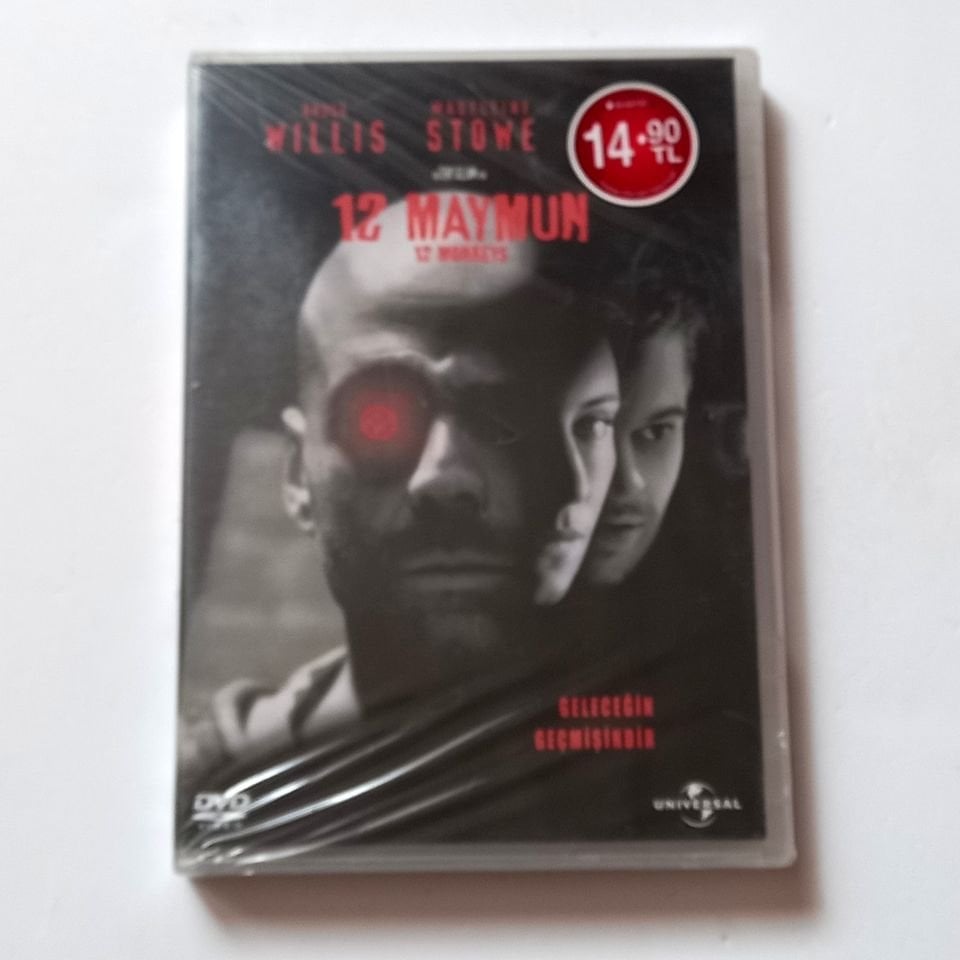 12 MAYMUN / 12 MONKEYS BRUCE WILLIS, MADELEINE STOWE - YÖN.: TERRY GILLIAM - DVD AMBALAJINDA SIFIR