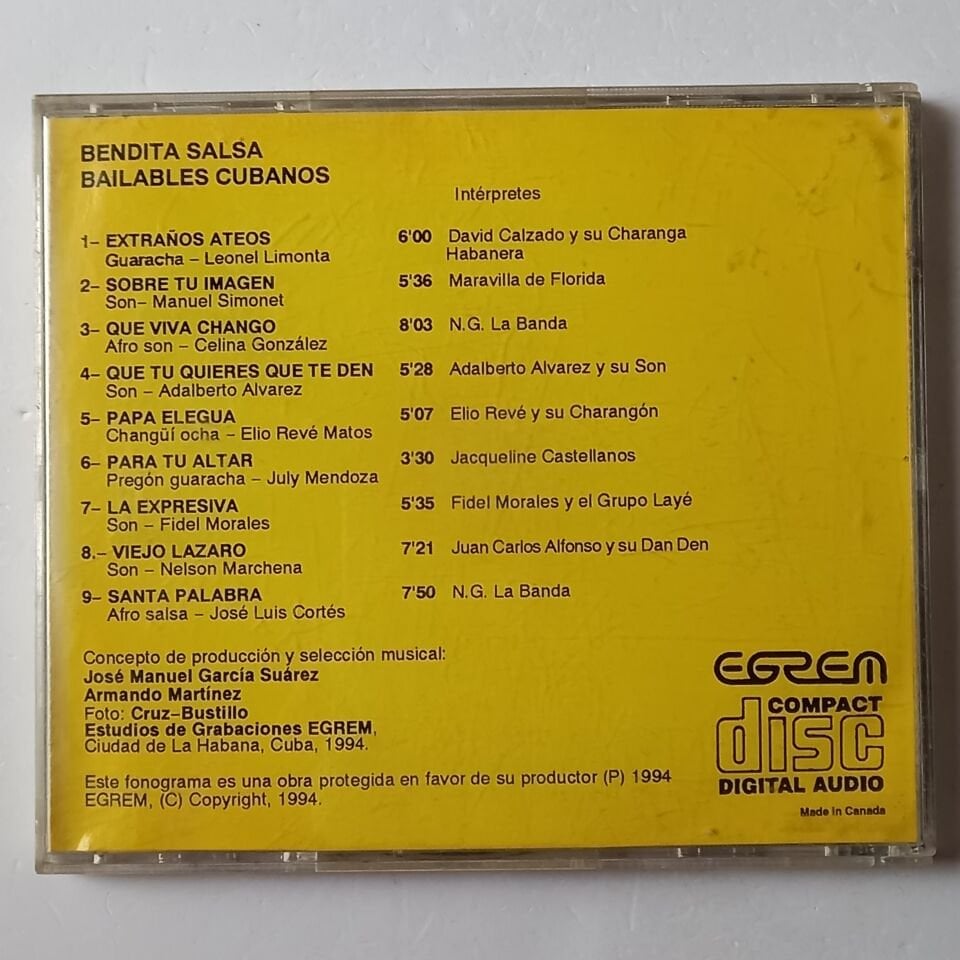 BENDITA SALSA / BAILABLES CUBANOS (1994)  - CD 2.EL