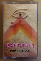 IRON MAIDEN POWERSLAVE CASSETTE MADE IN TURKEY TRANSPARENT,WHITE LETTERS,RED BANDEROLE ''NEW''
