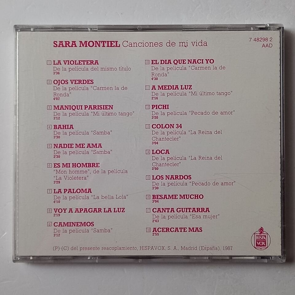 SARA MONTIEL – CANCIONES DE MI VIDA (1987)  - CD 2.EL