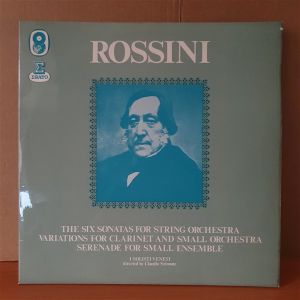 ROSSINI: THE SIX SONATAS FOR STRING ORCHESTRA, VARIATIONS FOR CLARINET AND SMALL ORCHESTRA, SERENADE FOR SMALL ORCHESTRA / I SOLISTI VENETI, CLAUDIO SCIMONE (1969) - 2LP 2.EL PLAK