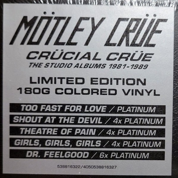 MÖTLEY CRÜE - CRÜCIAL CRÜE (THE STUDIO ALBUMS 1981-1989) (2023) - 5LP LIMITED EDITION BOX SET 180G COLOURED VINYL SIFIR PLAK