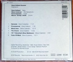 DAVE HOLLAND QUARTET / DAVE HOLLAND, STEVE COLEMAN, KEVIN EUBANKS, MARVIN SMITTY SMITH - EXTENSIONS (1990) - CD ECM 2.EL