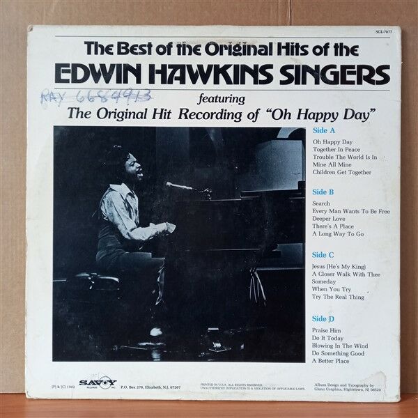 EDWIN HAWKINS SINGERS – THE BEST OF THE ORIGINAL HITS OF THE EDWIN HAWKINS SINGERS (1982) - 2LP 2.EL PLAK