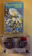 IRON MAIDEN LIVE AFTER DEATH 12 TRACKS CASSETTE MADE IN TURKEY TRANSPARENT,BLACK LETTERS,RED BANDEROLE ''USED''