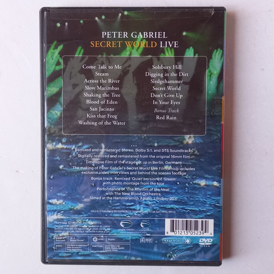 PETER GABRIEL - SECRET WORLD LIVE - DVD 1.BÖLGE 2.EL