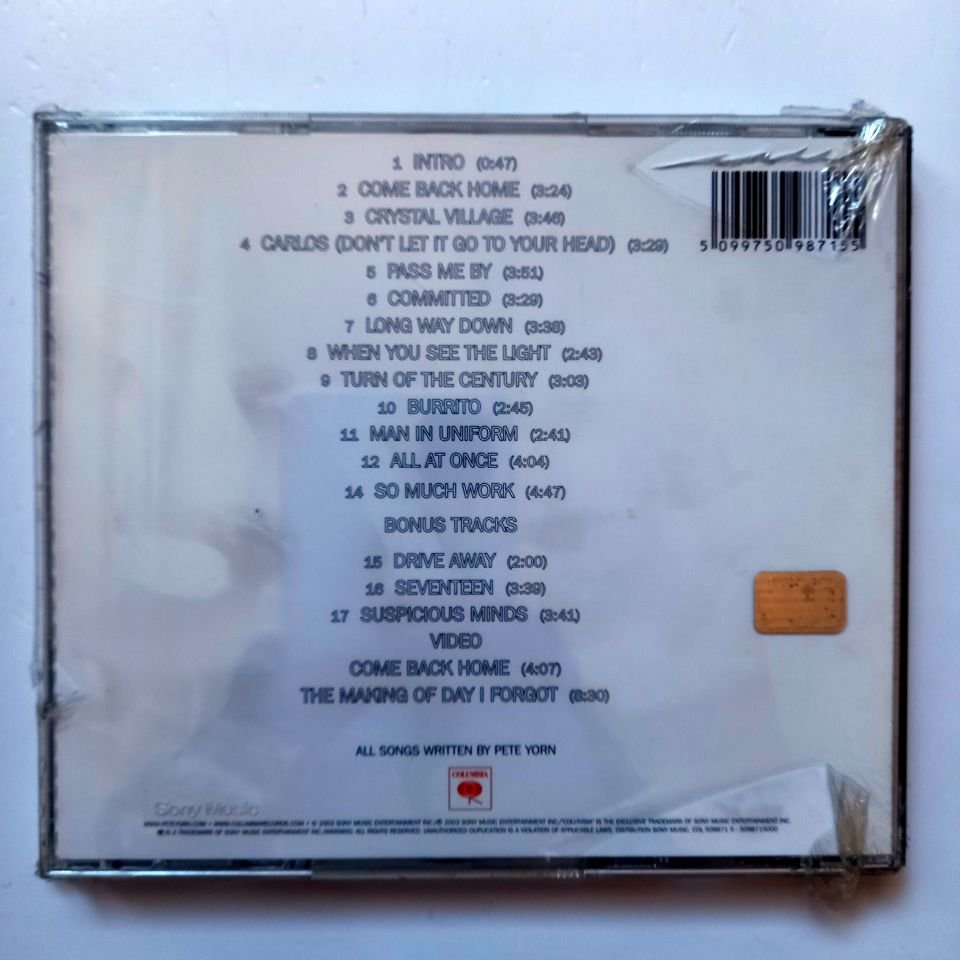 PETE YORN – DAY I FORGOT (2003) - CD SIFIR