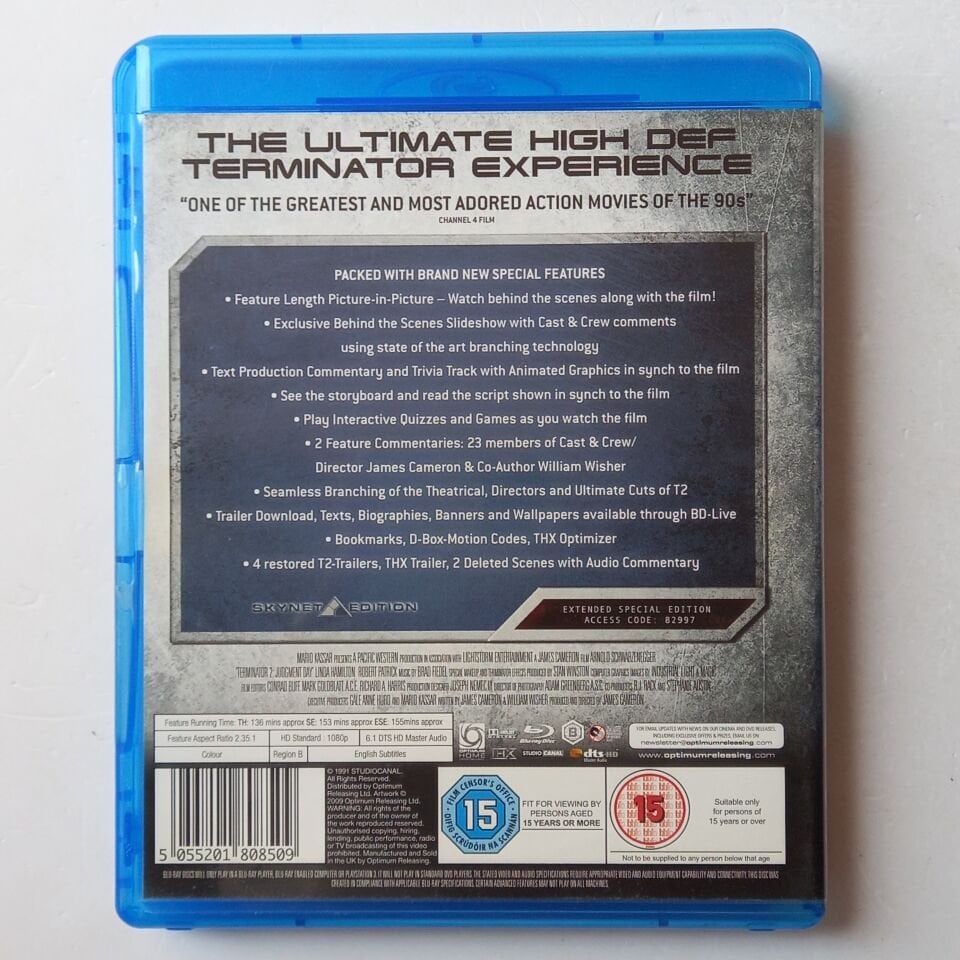 TERMINATOR 2: JUDGMENT DAY - JAMES CAMERON, ARNOLD SCHWARZENEGGER - BLU-RAY 2.EL