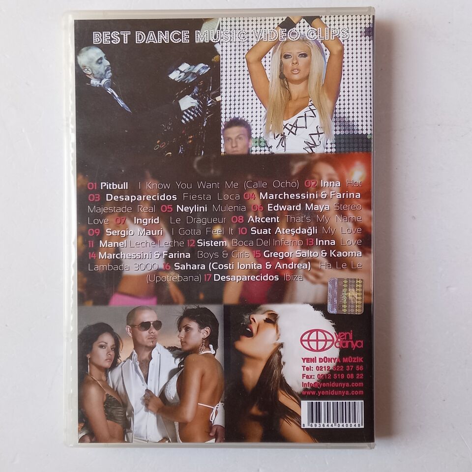 DANCE HITS: BEST DANCE MUSIC VIDEO CLIPS - INNA, INGRID, PITBULL, SUAT ATEŞDAĞLI - DVD 2.EL