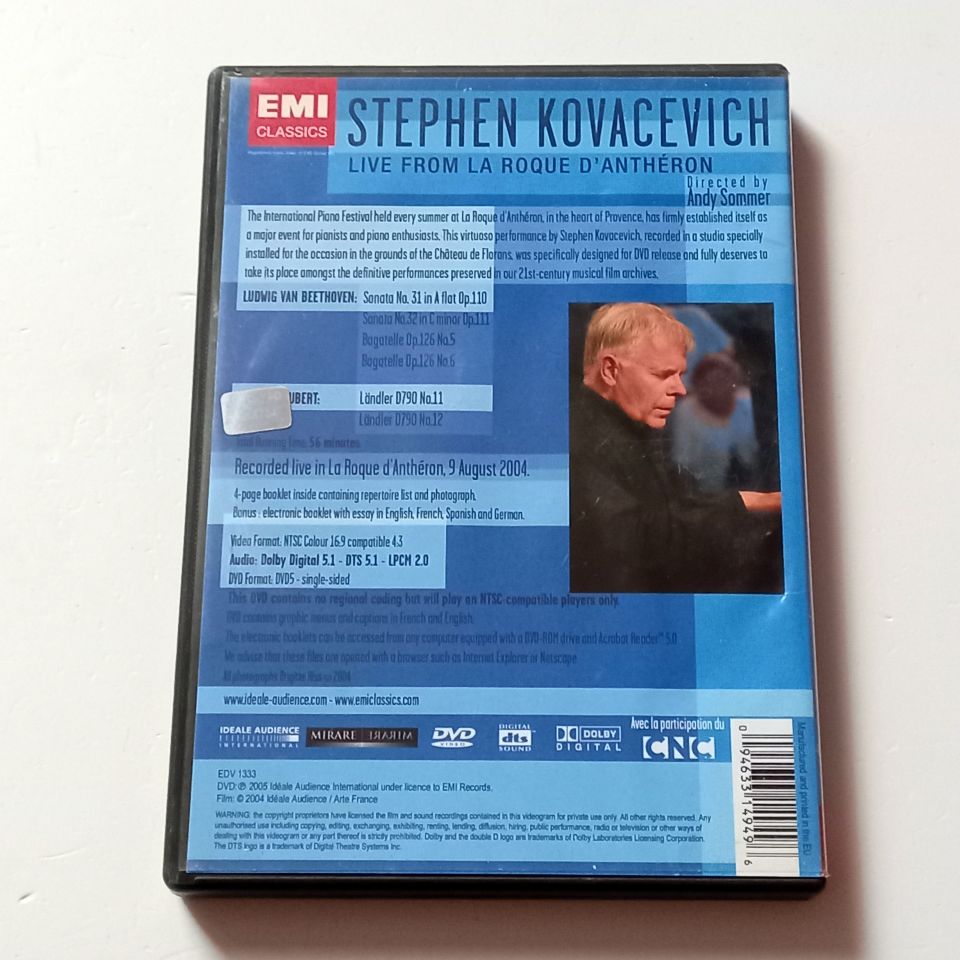 STEPHEN KOVACEVICH - BEETHOVEN PIANO SONATAS LIVE FROM LA ROQUE D\'ANTHERON  - DVD 2.EL